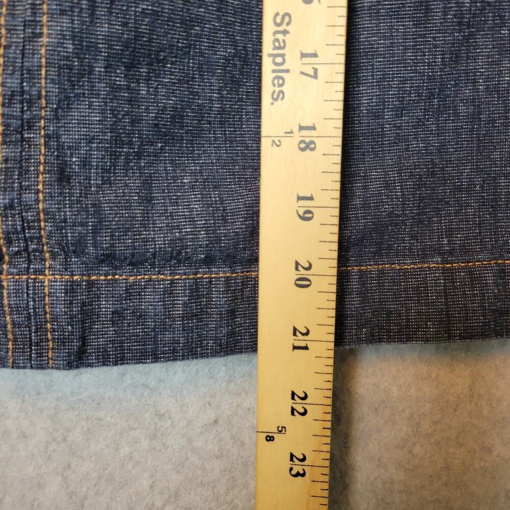 Vtg Y2k Gap Jeans 100% Cotton Blue Denim Lace Up Knee Length Skirt Women's 8 - Picture 8 of 11